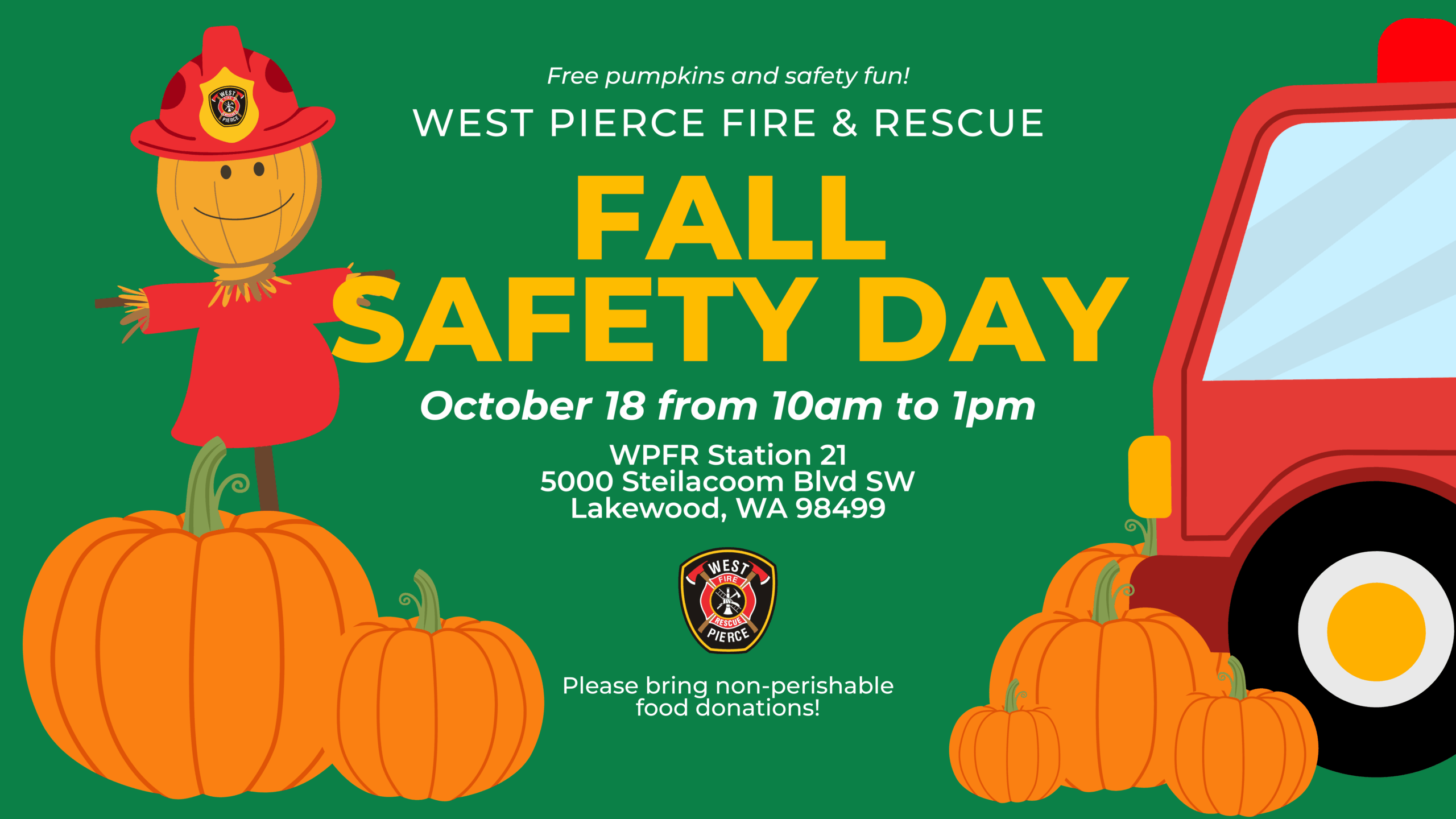 West Pierce FD Fall Safety Day is Oct. 18